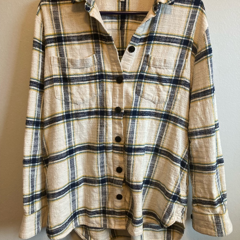 Plaid Button-Up Women’s Top